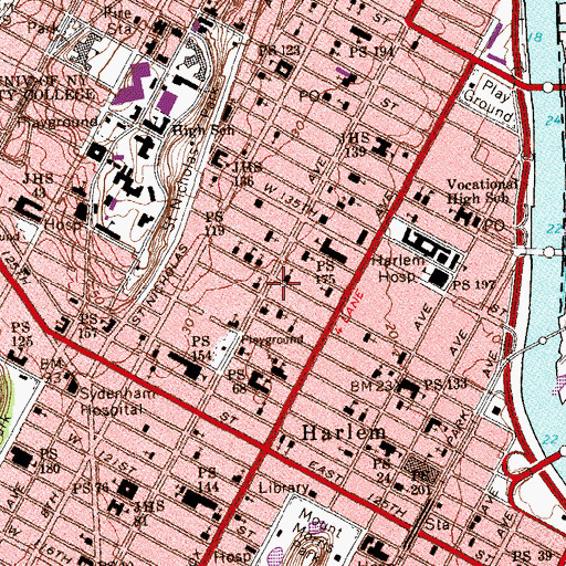 Topographic Map of Lafayette Theatre (historical), NY