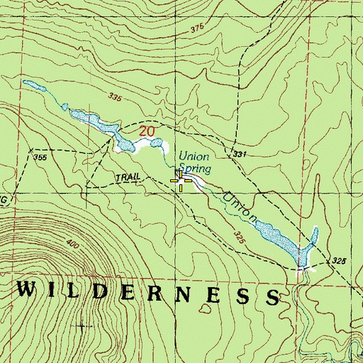 Topographic Map of Union Spring, MI