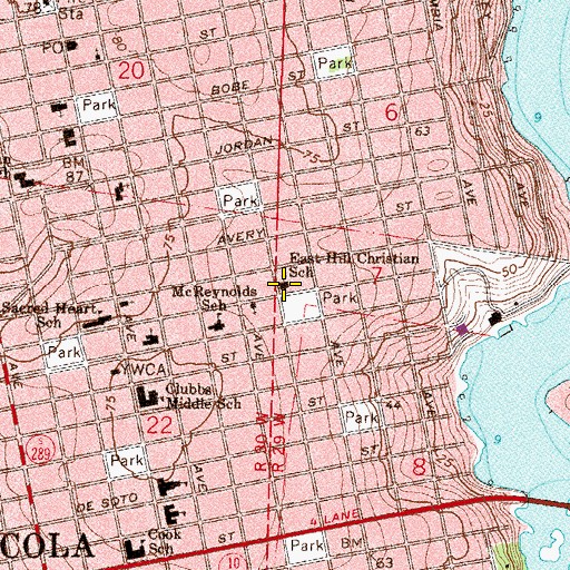 Topographic Map of Ruby J Gainer Charter School, FL