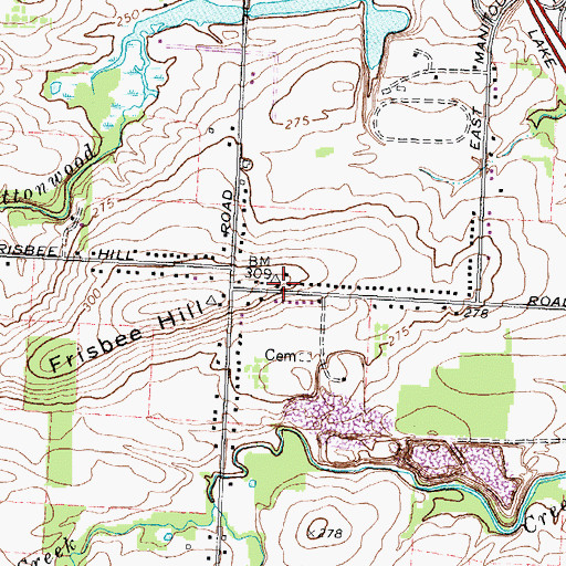 Topographic Map of Frisbee Hill School (historical), NY