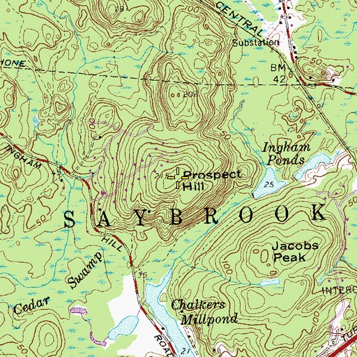 Topographic Map of Prospect Hill, CT