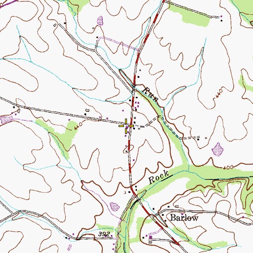 Topographic Map of Barlow Volunteer Fire Company Station 22, PA