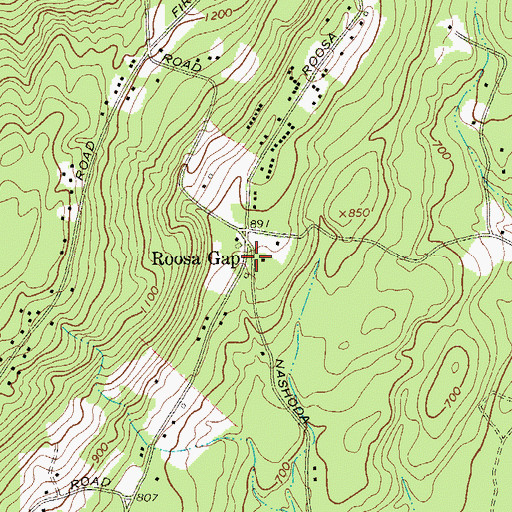 Topographic Map of Roosa Gap School (historical), NY