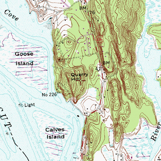 Topographic Map of Quarry Hill, CT