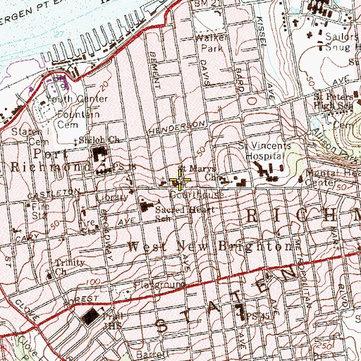 Topographic Map of First Church of Christ Scientist, NY