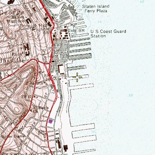 Topographic Map of Pier 7, NY