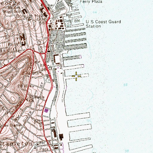 Topographic Map of Pier 8, NY