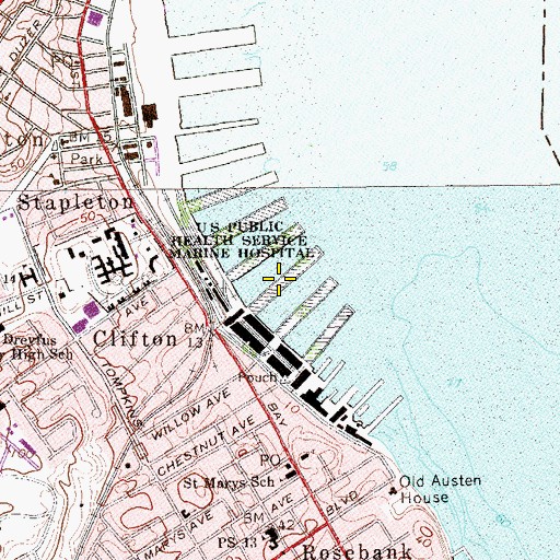 Topographic Map of Pier 19, NY