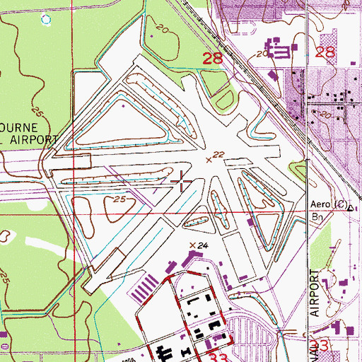 Topographic Map of Naval Air Station Melbourne (historical), FL