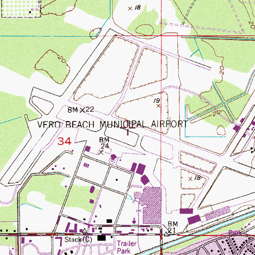 Topographic Map of Naval Air Station Vero Beach (historical), FL
