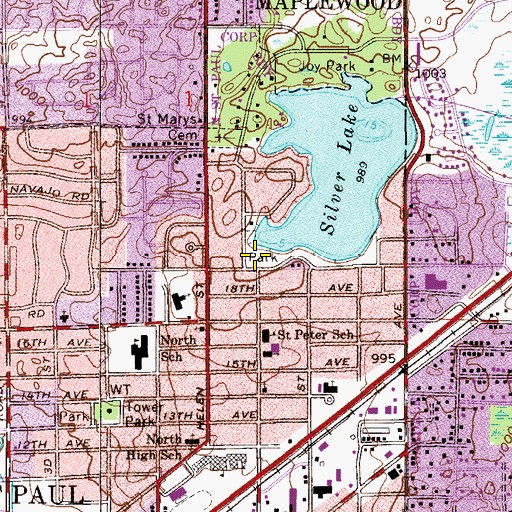 Topographic Map of Silver Lake Park, MN