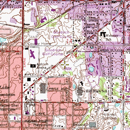 Topographic Map of Goodrich Park, MN