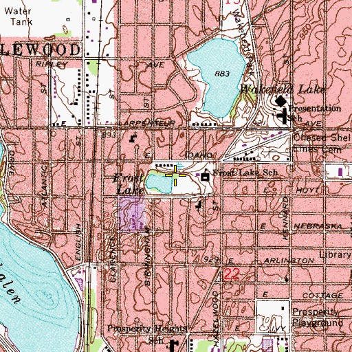 Topographic Map of Frost Lake Park, MN