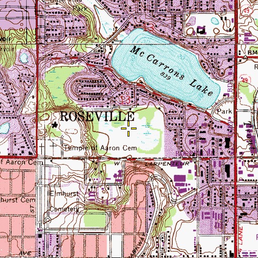Topographic Map of Tamarack Park, MN