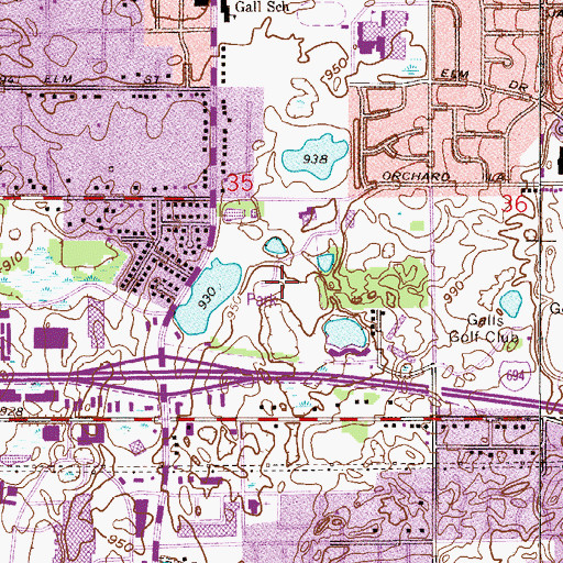 Topographic Map of Lakewood Park, MN