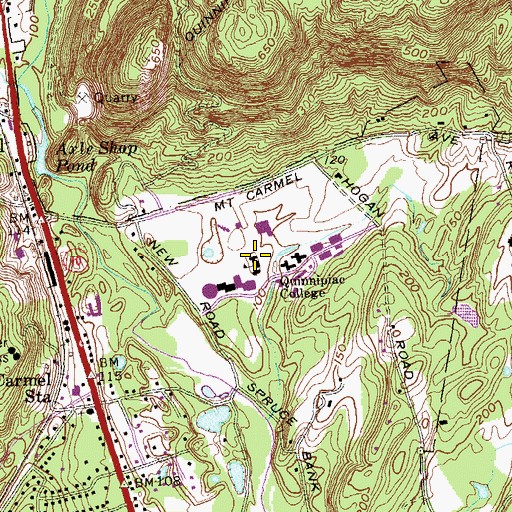 Topographic Map of Quinnipiac College, CT