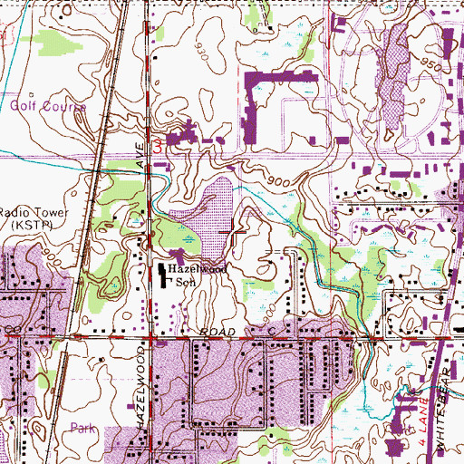 Topographic Map of North Hazelwood Park, MN