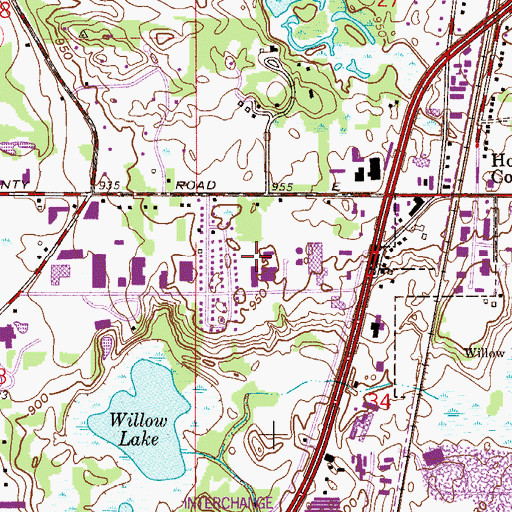 Topographic Map of Walters Park, MN