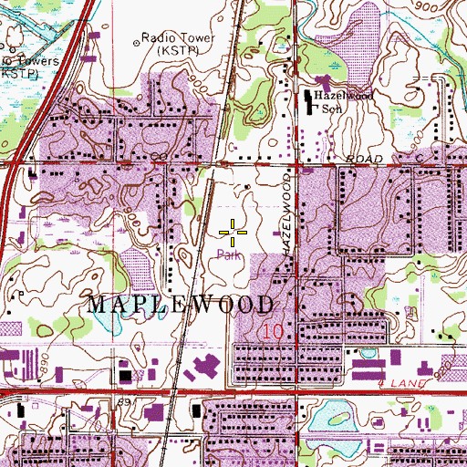 Topographic Map of Harvest Park, MN