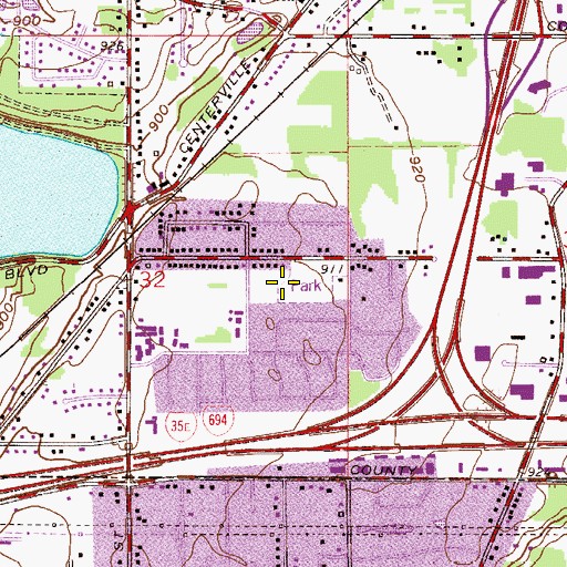 Topographic Map of Berwood Park, MN