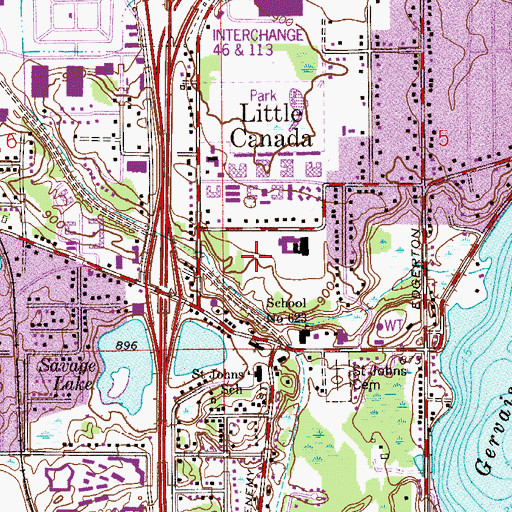 Topographic Map of Spooner Park, MN