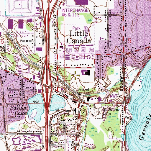 Topographic Map of Spooner Park, MN