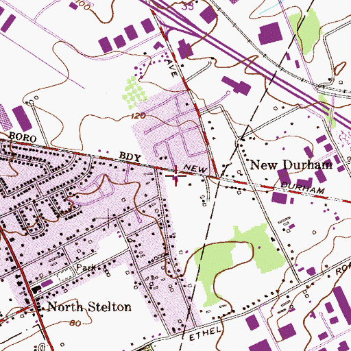 Topographic Map of New Durham Chapel, NJ