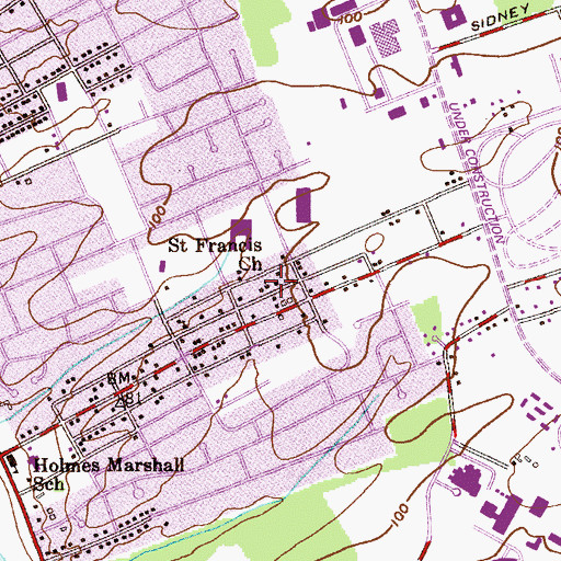 Topographic Map of Zion Hill Baptist Church, NJ