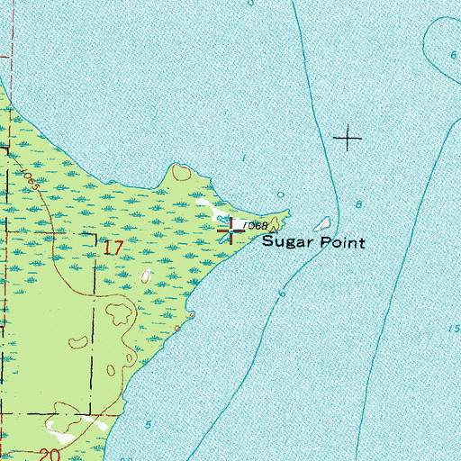 Topographic Map of Sugar Point Post Office (historical), MN