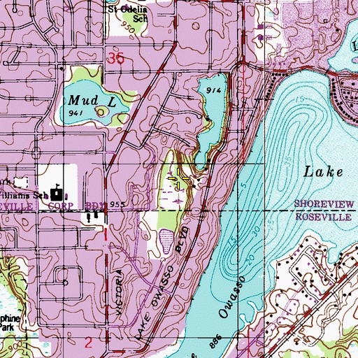 Topographic Map of Valley Park, MN