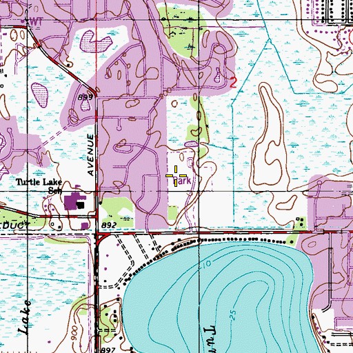Topographic Map of McCullough Park, MN