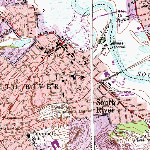 Topographic Map of Moshe Aaron Yeshiva High School, NJ