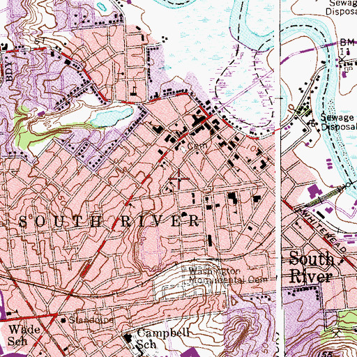 Topographic Map of Union Baptist Church, NJ