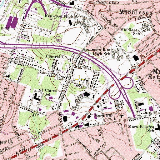 Topographic Map of Trinity Temple Church, MD