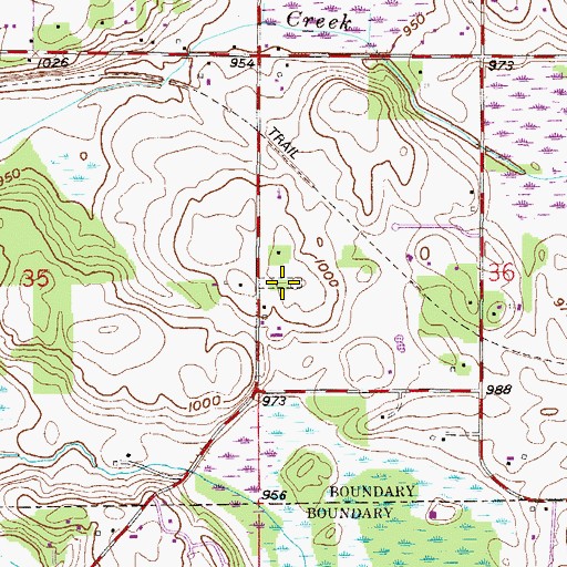 Topographic Map of Christ Lutheran Cemetery, MN