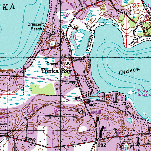 Topographic Map of Tonka Post Office (historical), MN