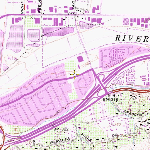 Topographic Map of Anaheim Fire Department Station 8, CA