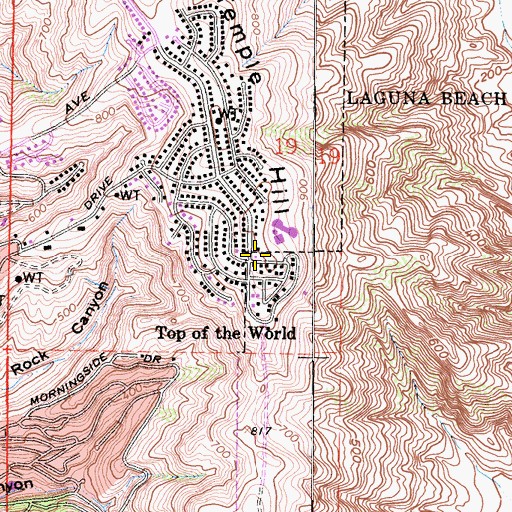 Topographic Map of Laguna Beach Fire Department Station 3, CA
