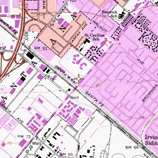 Topographic Map of Orange County Fire Authority Station 37, CA