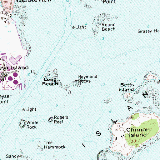 Topographic Map of Raymond Rocks, CT