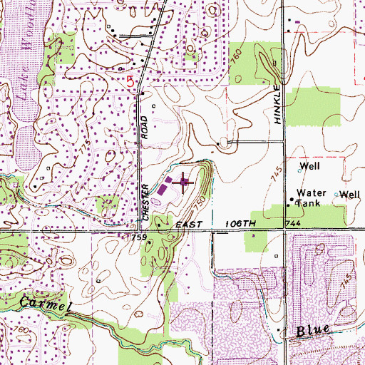 Topographic Map of Saint Elizabeth Seton Church, IN