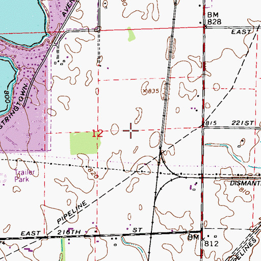 Topographic Map of School Number 16 (historical), IN