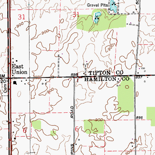 Topographic Map of School Number 9 (historical), IN