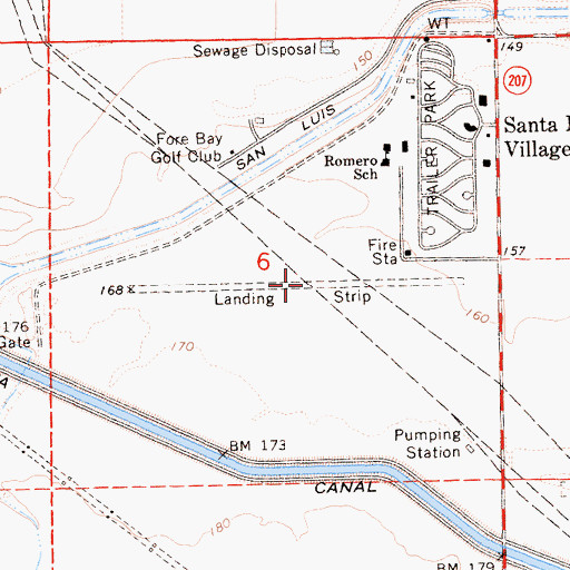 Topographic Map of Santa Nella Airport (historical), CA