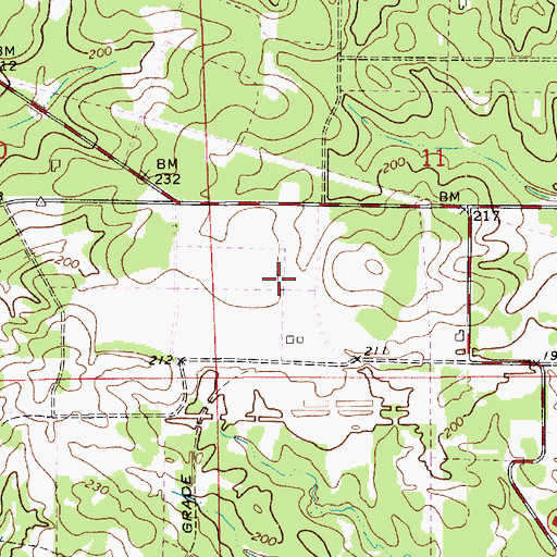 Topographic Map of Camp Claiborne (historical), LA