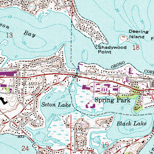 Topographic Map of Seton Bridge, MN