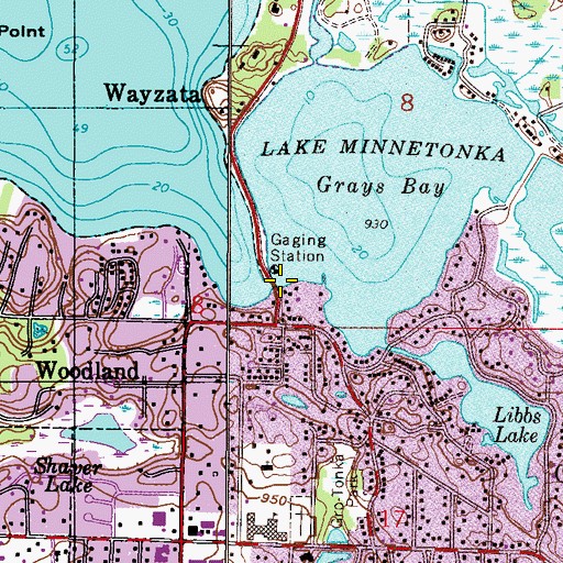 Topographic Map of Grays Bay Bridge, MN