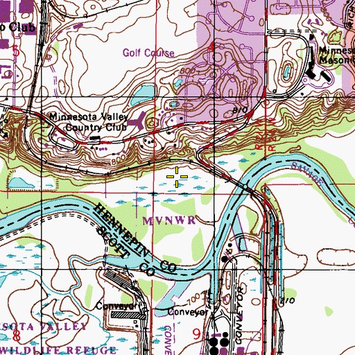 Topographic Map of Auto Club Park, MN