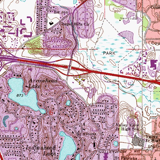 Topographic Map of Creek Valley School Park, MN