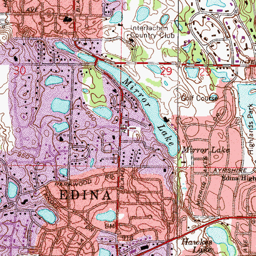Topographic Map of Fox Meadow Park, MN